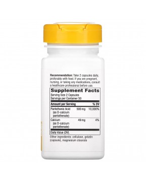 Nature's Way, пантотеновая кислота, витамин B5, 250 мг, 100 капсул